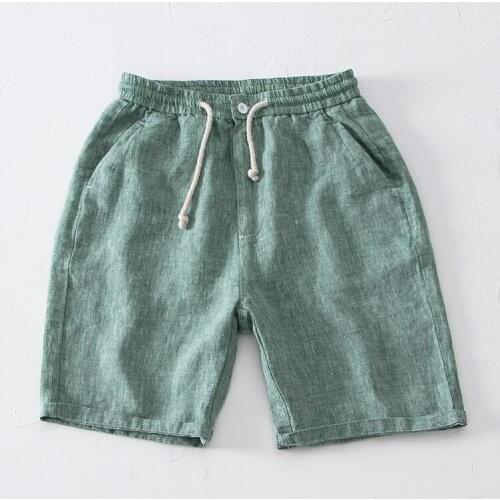 Men Summer Thin Loose Straight Elastic Pants Boys Casual Linen Sports Shorts Plus Size Lace-up Short Beachwear Running Shorts