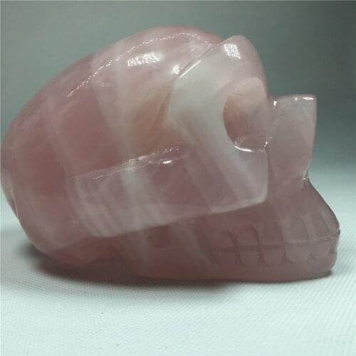 Natural Rose Quartz Crystal Skulls Love Tokens Wicca Energy Cranium Meditation Home Decoration Chakras Healing Personality Gifts