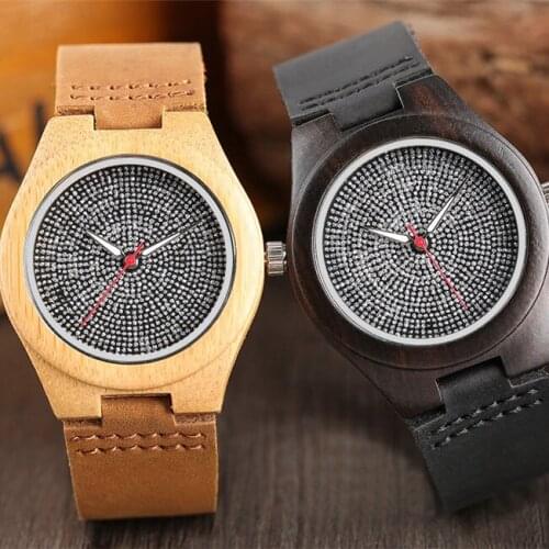 Charming Wood Watch Quartz Watches Men Women Wristwatch Wooden/Genuine Leather Watchband Luxury Natural Clock Gifts