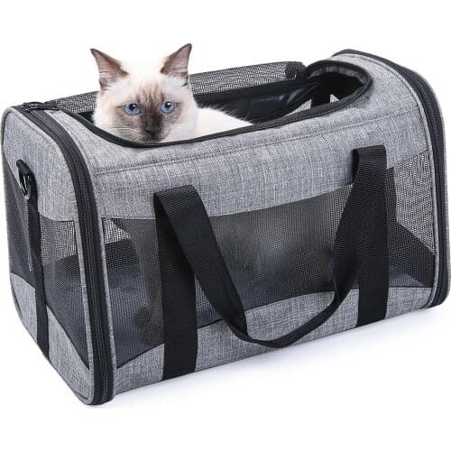 Portable Pet Carrier Bag with Removable Mat Mesh Pets Transport Travel Bag Tote