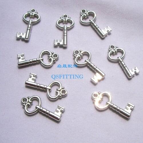 Supply DIY fashion jewelry Accessory,26MM Key Shape CCB Beads,Acrylic Charms,Silver Plated