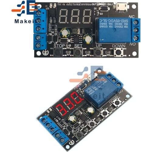 DC 5-30V Delay Relay Module Timer Control Trigger Cycle Timing Delay Switch Module 5V 12V 24V 1 Channel Adjustable Relay Module