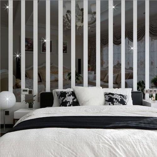 Simple Lines Acrylic 3D Wall Stickers Background Wall Decoration Ceiling Waist Line Living Room Dining Room Art Wall Decor 10pcs