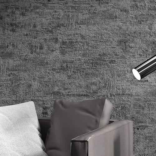 Retro Nostalgic 3D Plain Color Cement Gray Wallpaper PVC Waterproof Nordic Living Room Clothing Store Wallpaper Home Decor Roll