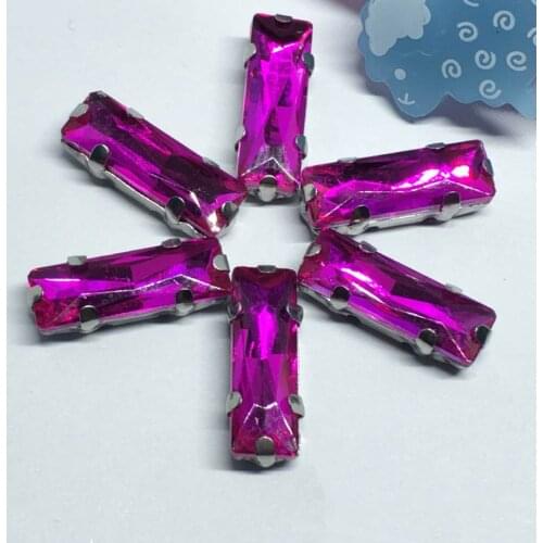 Rose Straight Strip Crystal Glass Sewing Rhinestones with claw DIY Shose and Wedding Dresses Ornament Costume