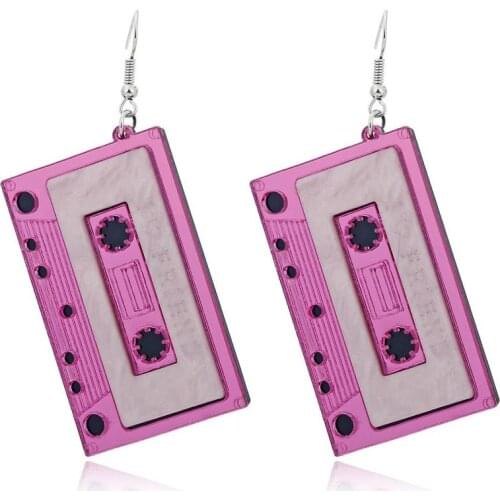 Cassette Tape Earrings 80s 90s Funky Cute Kitsch Retro Cool Fun Novelty Style Earrings