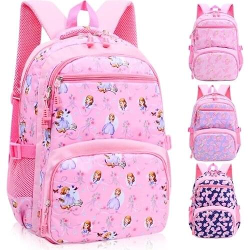 2021 Cartoon Princess print Children School Bags Girls Sweet Kids School Backpack Lightweight Waterproof Primary Schoolbags Big