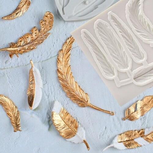 Feather Silicone Molds Cake Border Fondant Cake Decorating Tools Clay Candy Molds Sugarcraft Gumpaste Chocolate