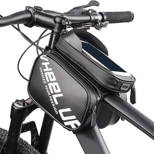 WHEEL UP Bike Phone Front Frame Bag Top Tube Bike Bag Waterproof Bicycle Handlebar Bag Cell Phone Holder Mount Bag Cycling Bag