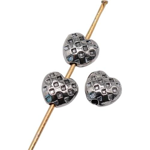 WYSIWYG 20pcs 6x5x3mm Heart European Small Hole Spacer Beads Heart Spacer Beads For Jewelry Making Small Heart Beads