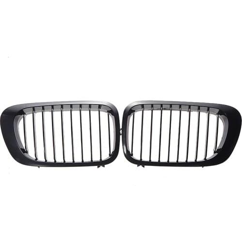 1 Pair Glossy Black ABS Kidney Grilles Replacement Front Racing Grille Trim Cover for BMW E46 3 Series
