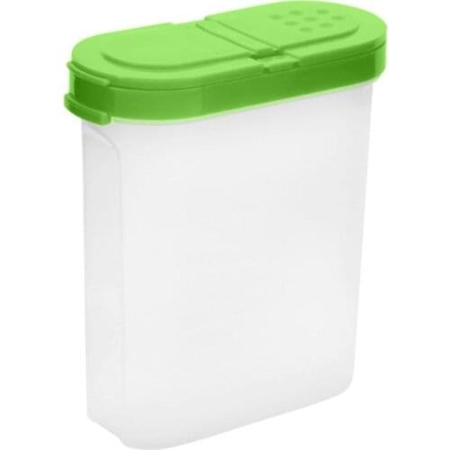 250ml 2 Lid Moisture-proof Transparent Seasoning Box Spice Condiment Bottle