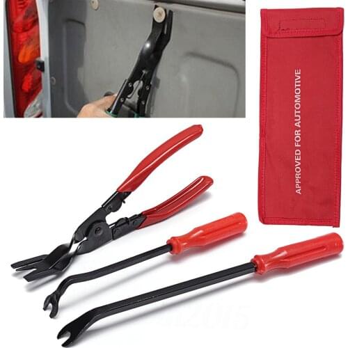 3pcs Car Door Trim Rivets Clips Pliers & Fastener Remover Puller Tool Kit Hand tools