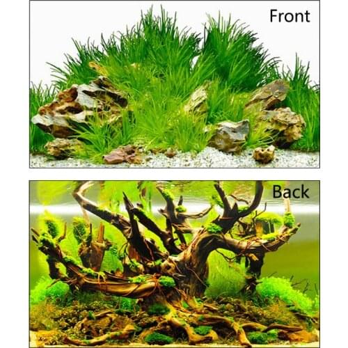 3D Double-sided Stickers Fish Tank Background Painting Ocean Landscape Poster Decorative Aquarium Decals Paper