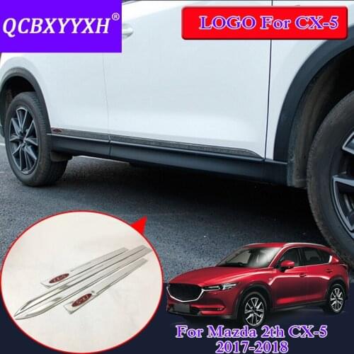 4pcs Car Styling Chrome Molding Door Body Strips For Mazda CX-5 2017 2018 Accessories Trim Covers External Decoration Strips