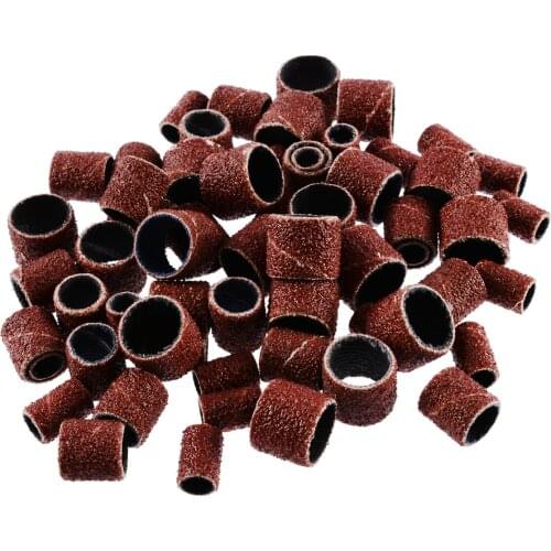 60+3pcs Sanding Band Sleeves Drum Kit Drum Sanding Bands Kit 1/2 3/8 1/4" Mandrels Fit Nail Drill Electric Abrasive Tool Parts