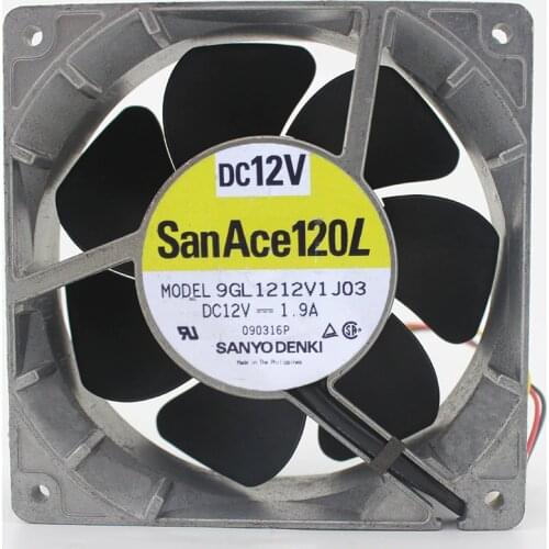 9GL1212V1J03 For Sanyo 12038 12V 1.9A 120 * 120 * 38MM aluminum high temperature waterproof motorcycle modified violent fan