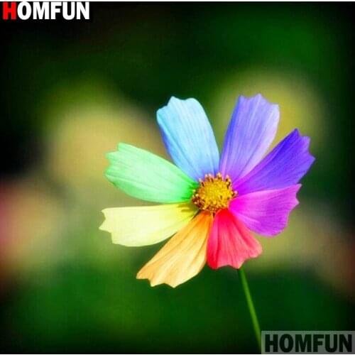 HOMFUN Full Square/Round Drill 5D DIY Diamond Painting "Colored flower" 3D Diamond Embroidery Cross Stitch Home Decor A19001