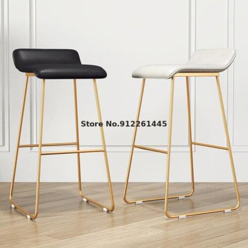 American Light Luxury Wrought Iron Backrest Bar Stools Simple Net Red Ins Living Room Cafe High Stools Bar Stools
