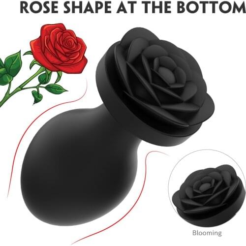 3 Piece Butt Plug Anal Sex Toy Rose Shape Anal Plug With Built-in Steel Ball Anal Masturbation Vaginal Dilator Prostate Massager