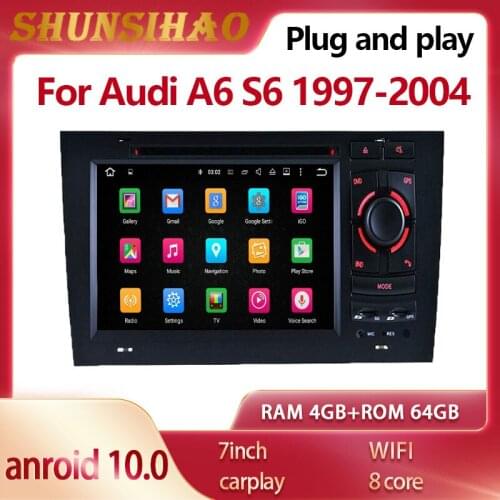 Car multimedia radio GPS player for Audi A6 S6 1997-2004 headunit navigation autoradio carplay android all in one 64GB