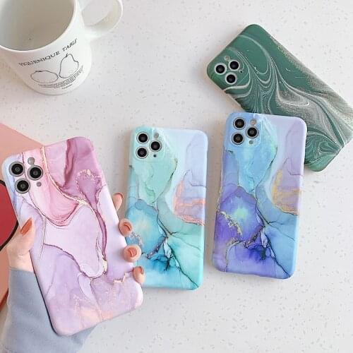 Luxurious Quicksand Marble Soft IMD Shockproof Phone Cases For iPhone 7 8 Plus SE20 X XS XR XSMax 12 Mini 11 Pro Max 12 Pro Max