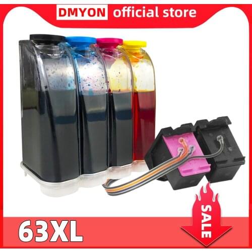 DMYON 63 CISS Bulk Ink Compatible for Hp 63 for 1110 1111 1112 2130 2131 2132 3630 3632 3830 3831 3832 3834 4250 4650 4652 4655