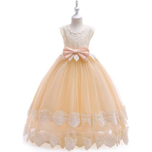 Flower Dress for Girls Kids Embroidery Wedding Gown Baby Girl Princess Birthday Dresses princess Party Costume Children Clothing