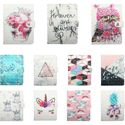 Tab A 10.1 SM-T585 Case Skull Unicorn Owl Wallet Flip Leather Cover For Samsung Galaxy Tab A 10.1 2016 T585 T580 SM-T580 T580N