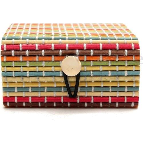 1pc Cute Bamboo Wooden Ring Necklace Earrings Case Makeup Case Holder Colors Cute Jewelry Box Storage Organizer Bamboo 618