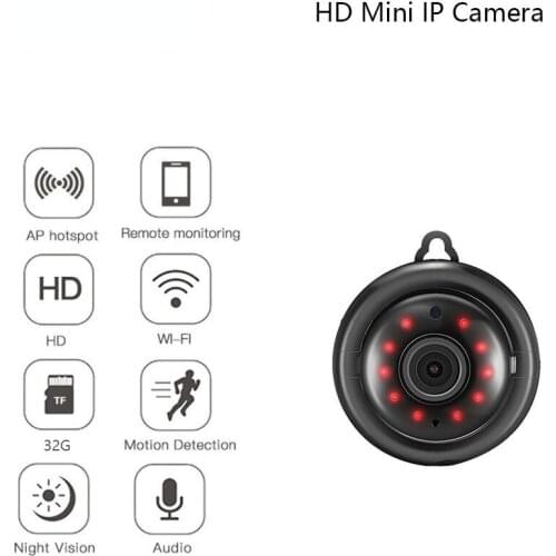 HD WiFi Camera Mini Camera with Infrared Night Vision 2-Way Audio Motion Tracker CCTV P2P Home Security