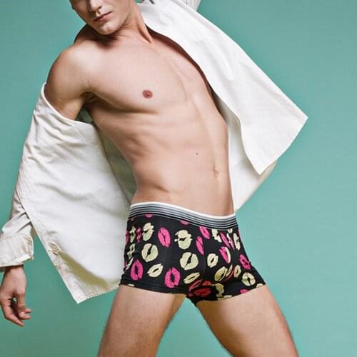 4pcs New Mens Underwear Boxer Cotton Homme Boxershorts Men Boxers Sexy Male Underpants Print Cartoon Size M-2XL