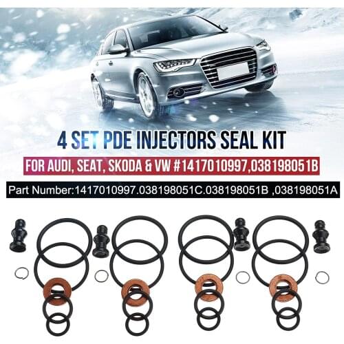 NEW Car 4 Set PDE Injectors Seal Kit FOR Audi Seat for Skoda for VW #1417010997 038198051B Replacement Accessories