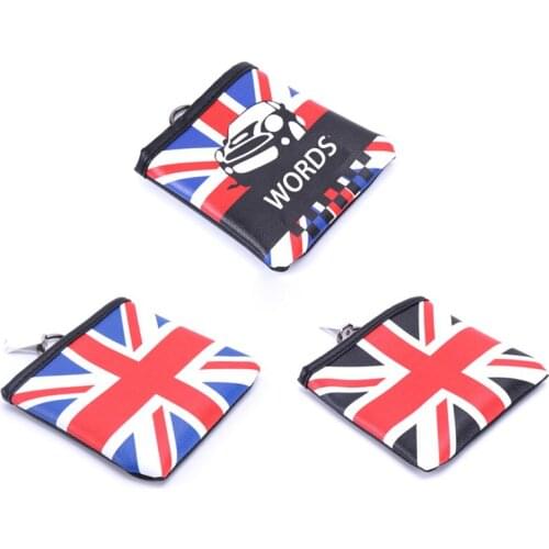 Auto Interior Storage Bag Pu Leather Outlet Bag Union Jack Brithsh Style For MINI COOPER F60 R60 F55 F56 All Series Car styling