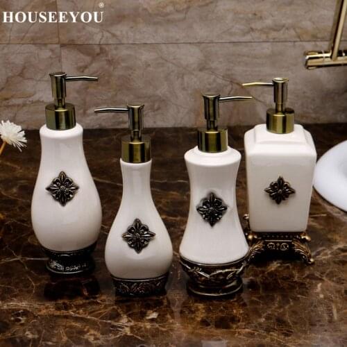Beautiful Morocco Decoration Resin Exquisite Bathroom Accessories Set Soap Lotion Dispenser Soap Dish Box High Quality 2PCS/set