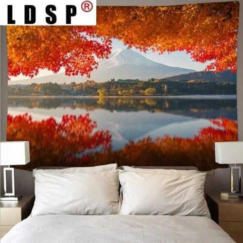 LDSP Forest Snow Mountain Lake Scenery Cheap Tapestry Art Psychedelic Wall Hanging Beach Towel Mandala Thin Blanket Home Decor