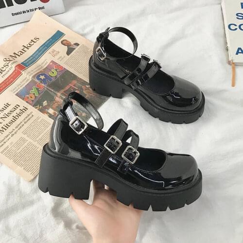 British Style Small Leather Shoes Womens 2021 New Ladies All-match Japanese Shoes Womens Thick-soled Retro Single Shoes