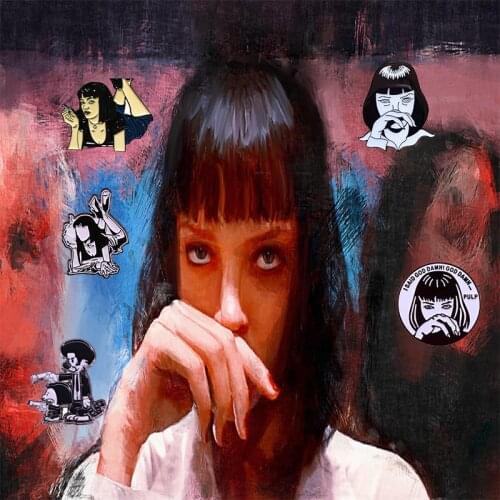 Mia Wallace Series Enamel Pin Brooch The creepy girl Badge Accessory