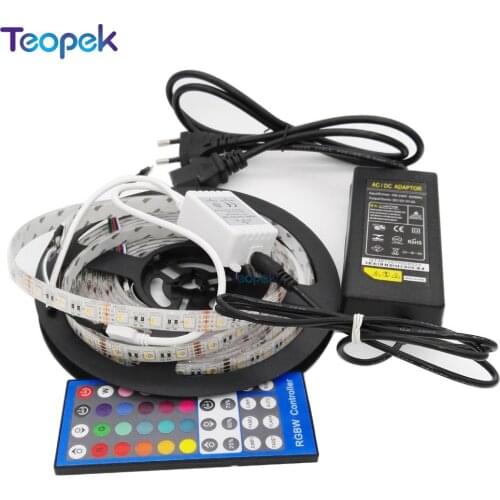 4 in 1 RGBW LED Strip Set 5050 SMD 60Leds/m 12v + 40key IR Remote Controller+12V 5A Power