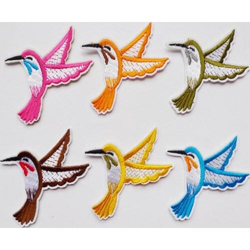 Cute Bird Iron On Patches For Clothing Embroidery Applique DIY Hat Coat Dresses T-shirt Accessories Sticker Stripes Animal Badge