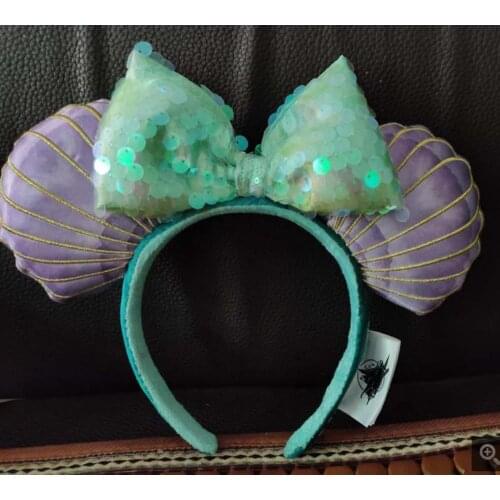 New Little Mermaid Hair Dont Care Purple Ariel Minnie Ears Headband gift