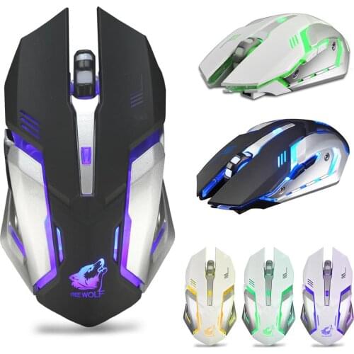 X7 7 Colors Light Silent 6 Buttons Rechargeable Wireless Optical Gaming Mouse