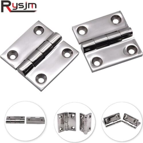 38x38mm (1.5''x1.5")316 Stainless Steel Polished Heavy Duty Boat Cupboard Door Cabinet Strap Butt Hinge Marine Grade Boat Hinge