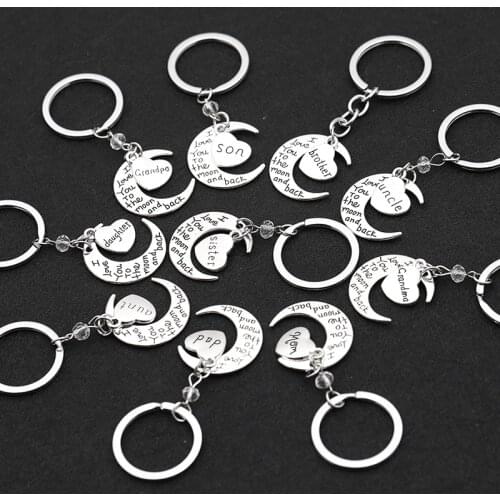 Valentines Day Gift Love Moon I Love You Keychain for Women Men Couple Keychain Gifts for Husband Wife Boyfriend Girlfriend