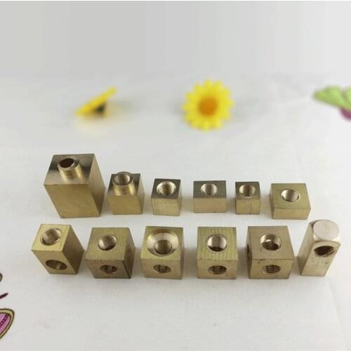Pure Brass Copper Connector Square Box 2 Way/3 Way/4 Way/6way Through Half-pass M10 Adapter Lighting Hardware Tube Connection
