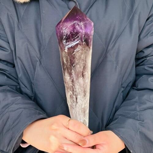 Super Size! Natural Amethyst Quartz Cluster Crystal Specimen Scepter Super Power Spirit Healing Gemstone Energy