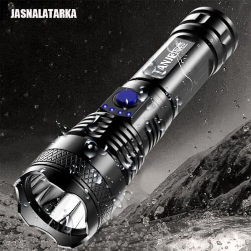 LED Flashlight USB Rechargeable Powerful Ultra Bright Lamp Led Electric Torch Fishing Outdoor Super Light Camping Waterproof