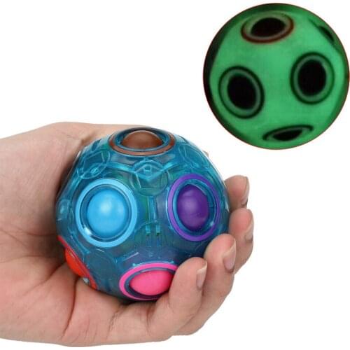 Luminous Magic Rainbow Creative Maze Toy Fidget Ball Autism Toys Funny Hand Game Anti Stress Brain Teaser Educational Toys Gifts