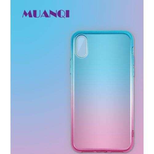 Ultra-thin soft color Gradient phone cases for iPhone 7 8 6 6s Plus X XR XS Max Transparent Silicone Colorful Cover Case Coque