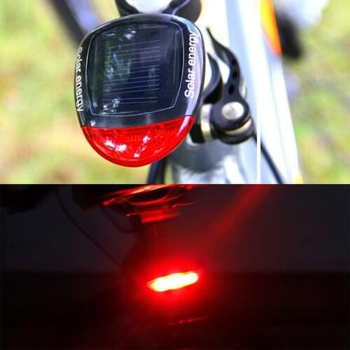Solar Bicycle Tail Light Bike LED Rear Flashing Waterproof Night Cycling Safety Warning Lamp Adjustable Clamp Bike Accessories